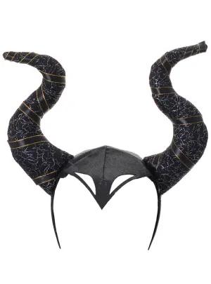 Black Maleficent Horns on Headband Costume Accessory