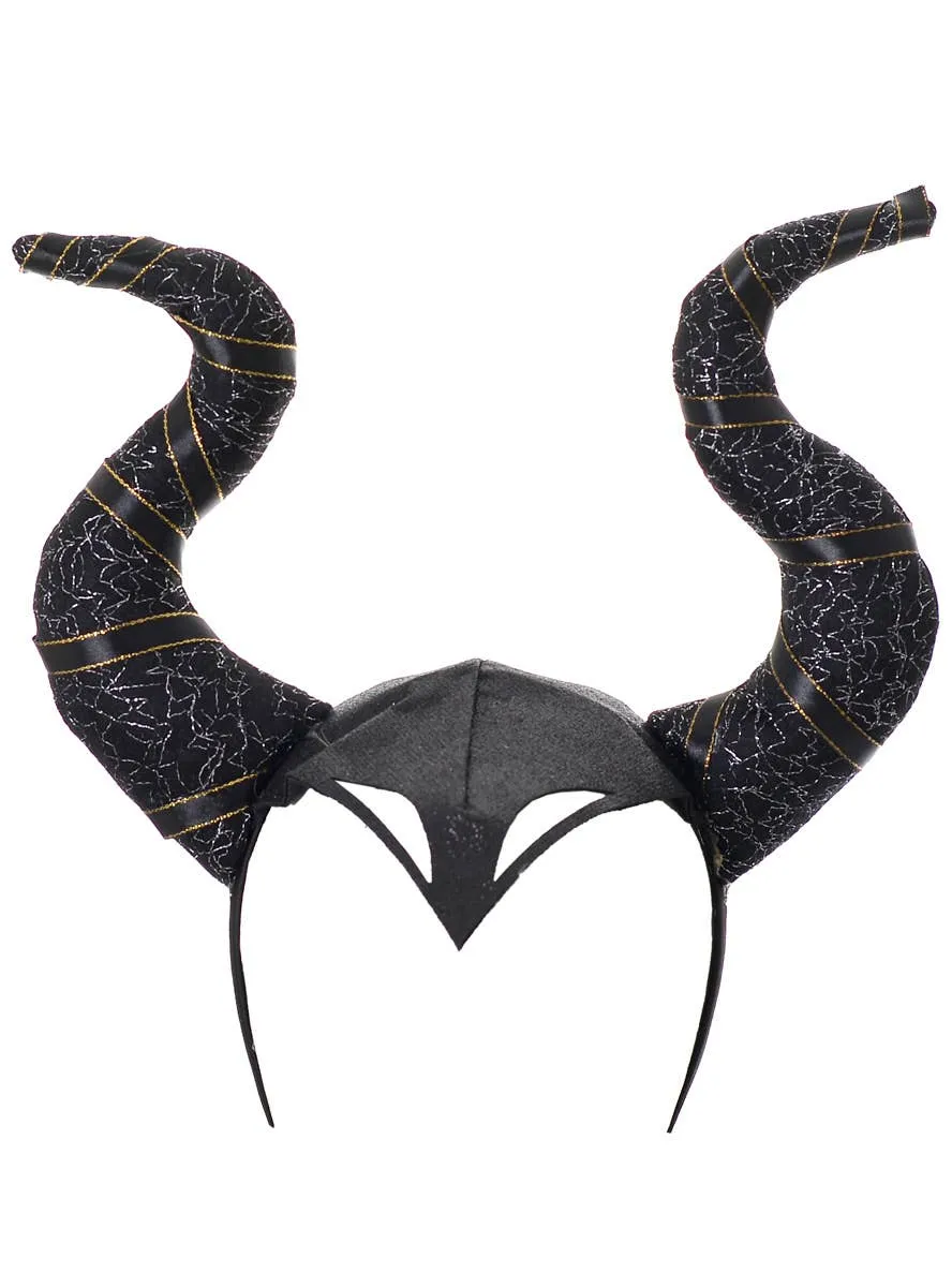 Black Maleficent Horns on Headband Costume Accessory