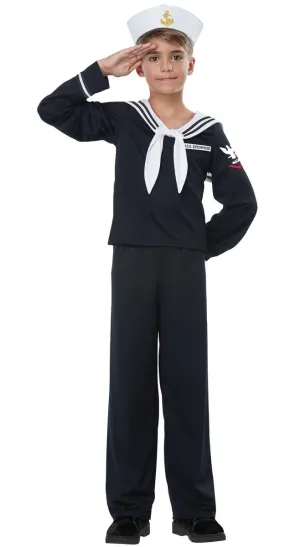 Black Navy Sailor Uniform Boys Costume