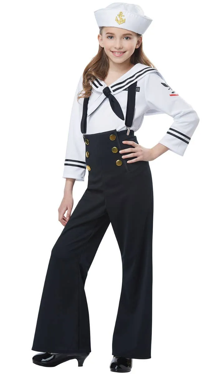 Black Navy Sailor Uniform Girls Costume