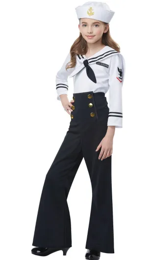Black Navy Sailor Uniform Girls Costume