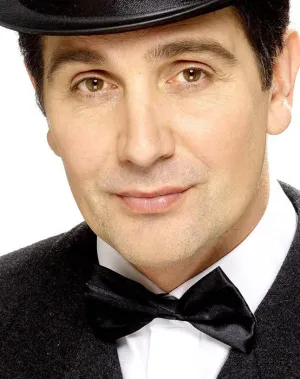 Black Satin Bow Tie Costume Accessory