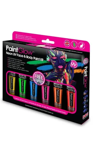 Blacklight UV Reactive Face and Body Neon Makeup Kit