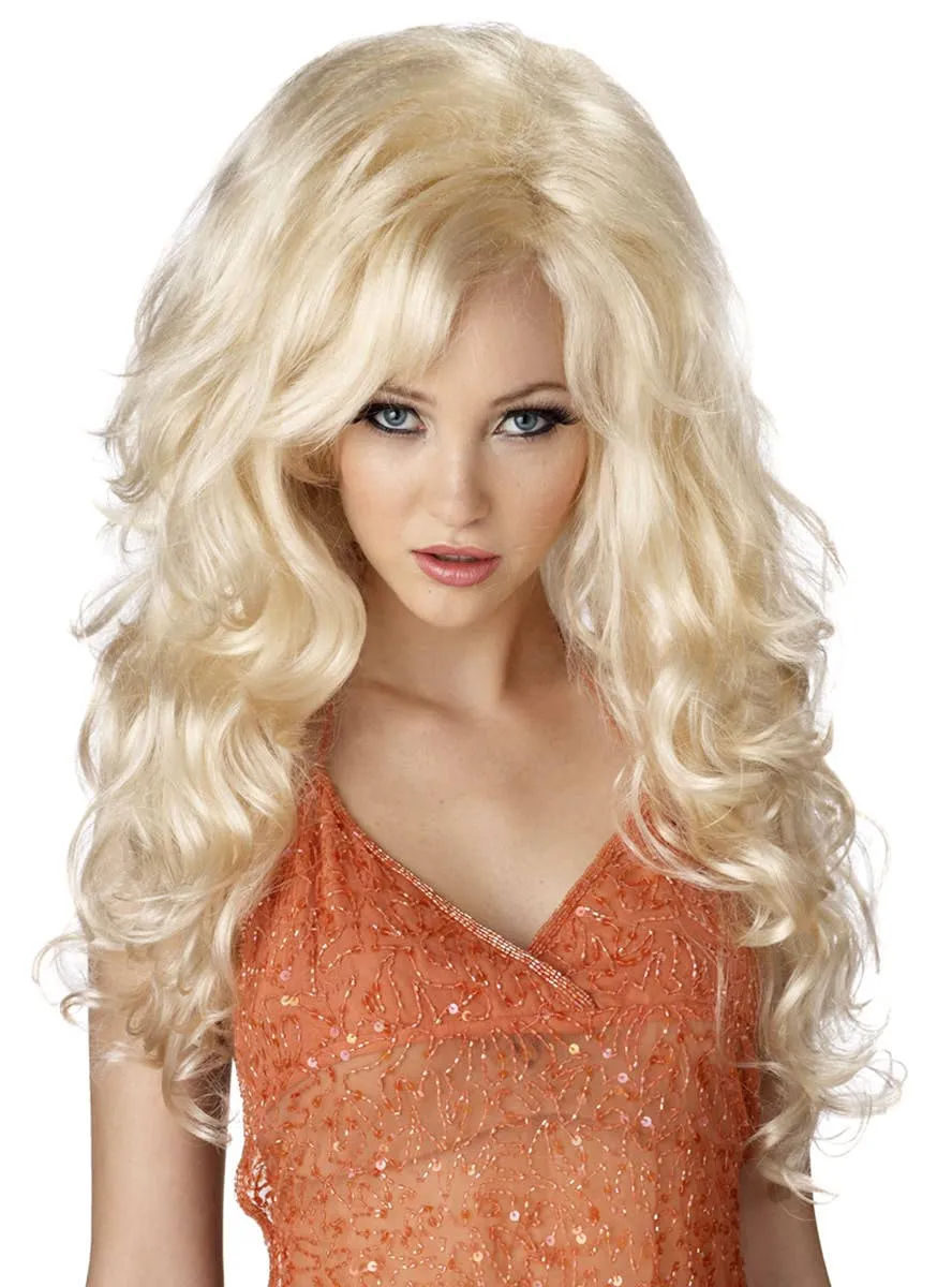 Blonde Bombshell Womens Long Curly Wig