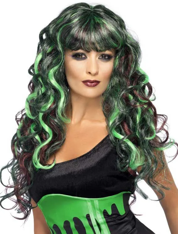 Blood Drip Black and Green Monster Wig