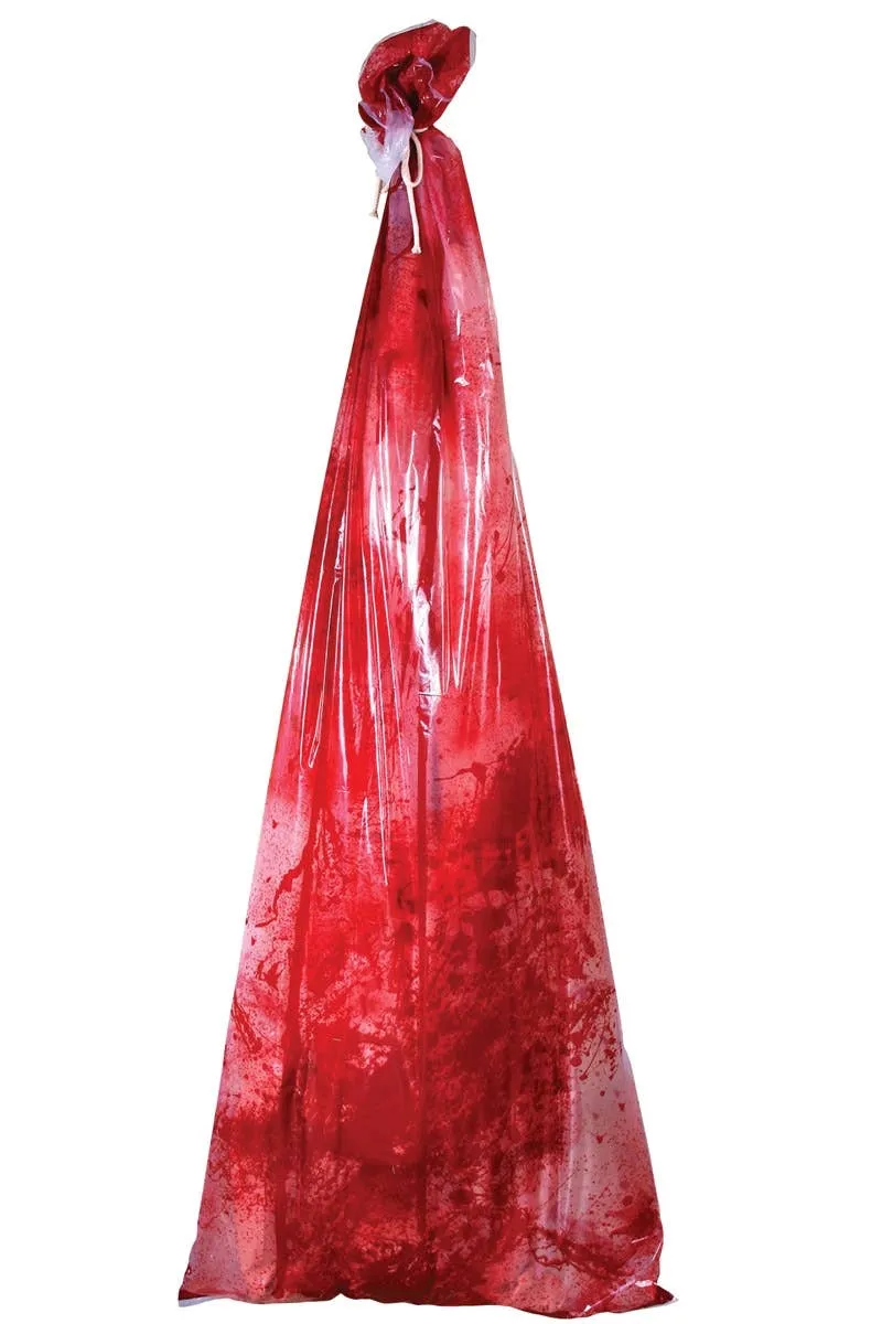 Blood Smeared Corpse Bag With Inflatable Body Halloween Decoration