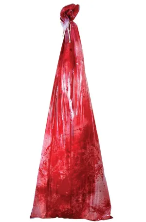 Blood Smeared Corpse Bag With Inflatable Body Halloween Decoration