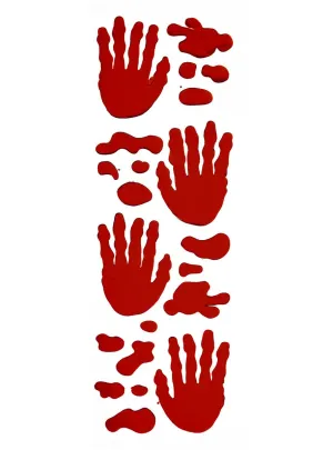 Blood Splatter and Bloody Hand Prints Gel Window Clings