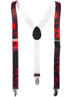 Blood Splattered Black Braces Halloween Costume Accessory