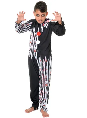Blood Splattered Creepy Clown Boys Halloween Costume