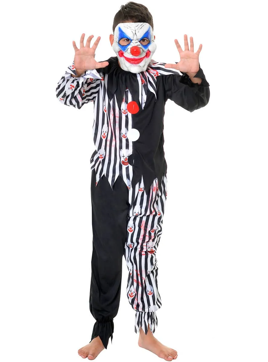 Blood Splattered Creepy Clown Boys Halloween Costume