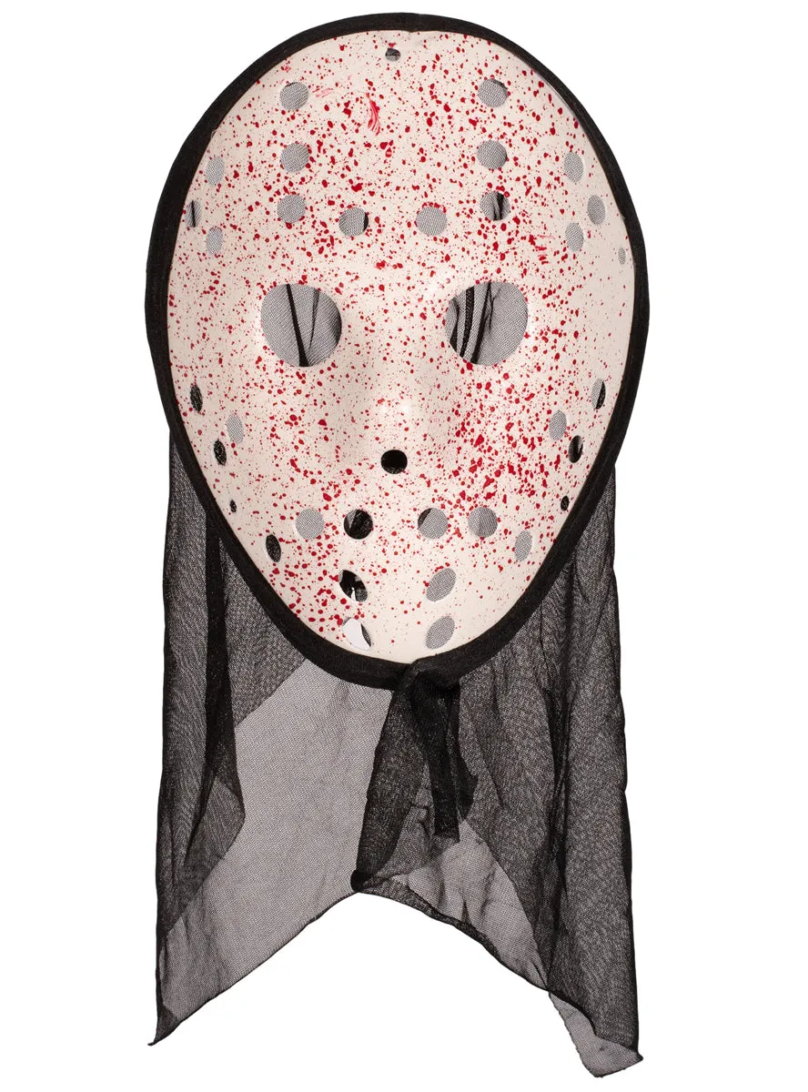 Blood Splattered Jason Halloween Hockey Costume Mask