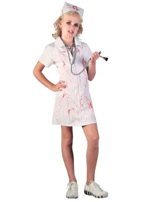 Blood Splattered Mad Nurse Girls Halloween Costume