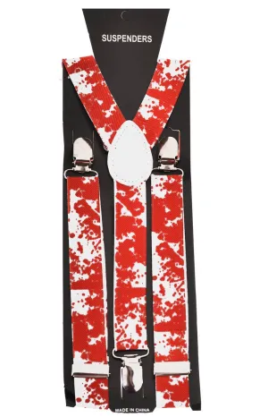 Blood Splattered Suspenders Halloween Accessory