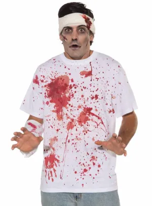 Blood Splattered T-Shirt Mens Halloween Costume