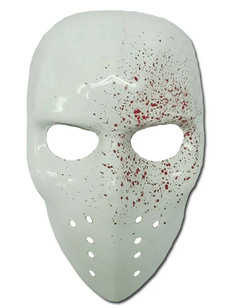 Blood Splattered White Hockey Costume Mask