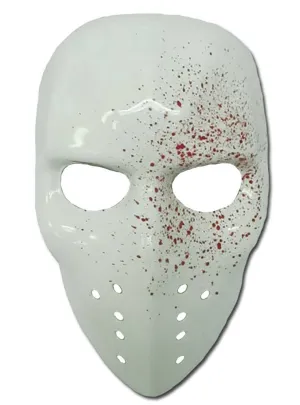 Blood Splattered White Hockey Costume Mask