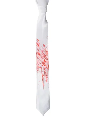 Blood Splattered White Tie Halloween Costume Accessory