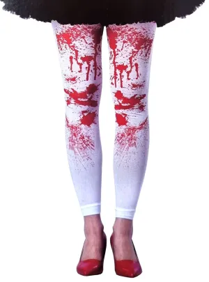 Blood Splattered Womens Footless Halloween Stockings