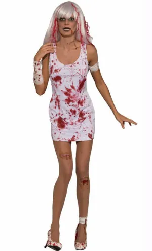 Blood Splattered Womens Zombie Halloween Costume