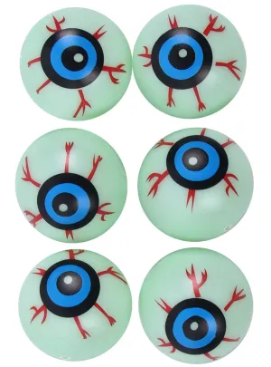 Bloodshot Green Eyeballs 6 Pack Halloween Decorations