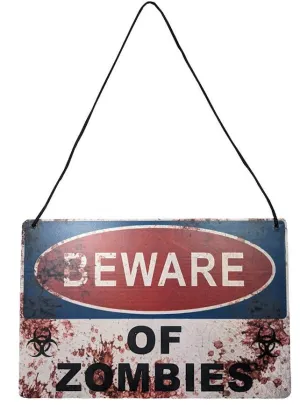 Bloody Beware Zombie Sign Halloween Decoration