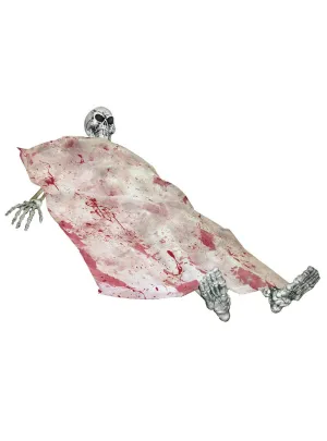 Bloody Death Bed Skeleton Halloween Decoration