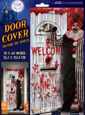 Bloody Evil Clown Door Cover Halloween Decoration