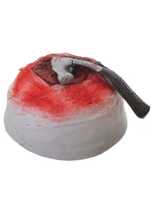 Bloody Hammer in Head Bandage Halloween Costume Hat