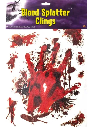 Bloody Hand Print Window Cling Halloween Decoration