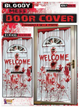 Bloody Mess Welcome Halloween Door Cover