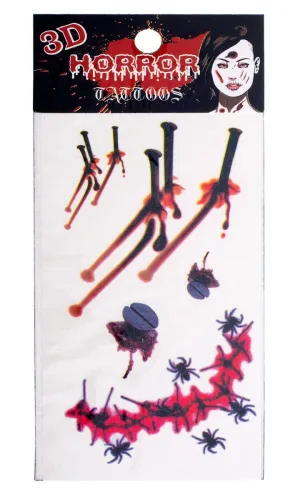 Bloody Nails 3D Halloween Temporary Tattoos