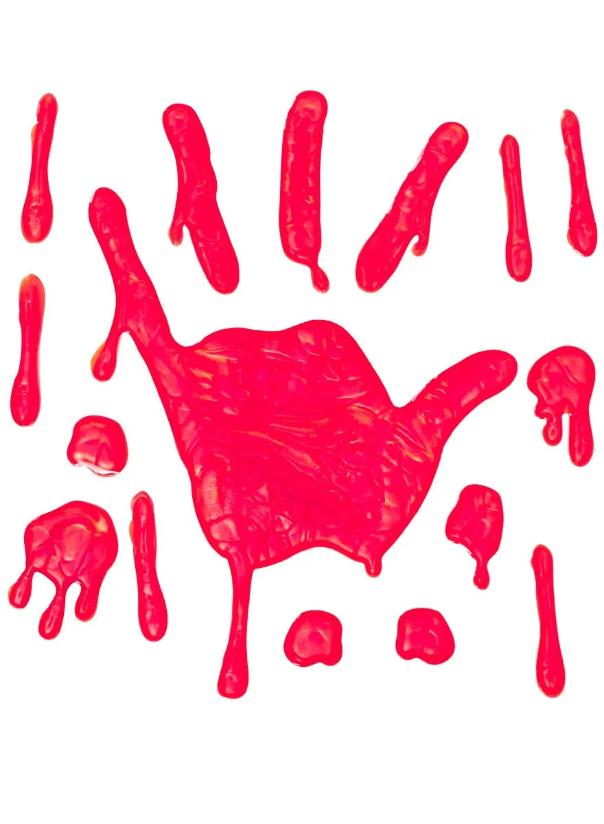 Bloody Red Gel Hand Print Window Halloween Decoration