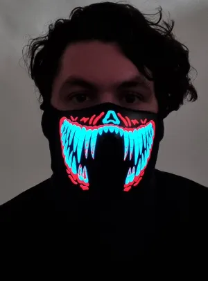 Bloody Red Teeth Sound Activated Light Up Mask