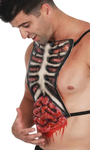 Bloody Ribs Zombie Latex Chest Piece