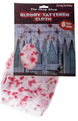Bloody Tattered White Gauze Halloween Decoration