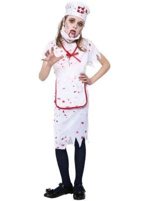 Bloody Zombie Nurse Girls Halloween Costume