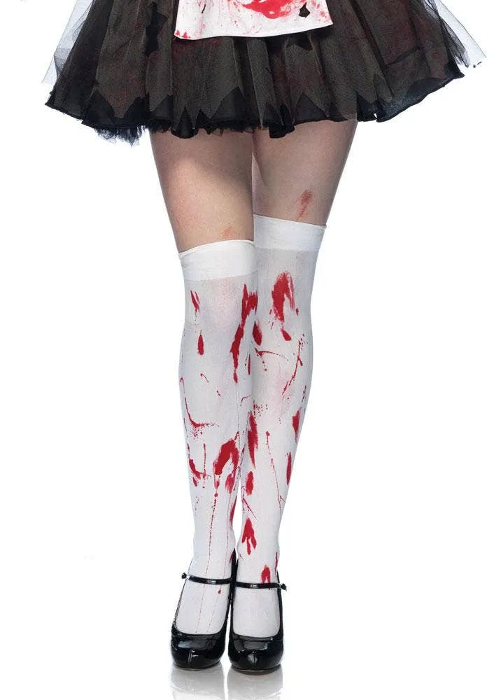 Bloody Zombie Thigh High Stockings