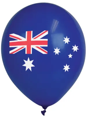 Blue Australian Flag Print 10 Pack  30cm Latex Balloons