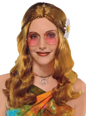Blush Pink Lens Adults 1960s Hippie Costume Glasses