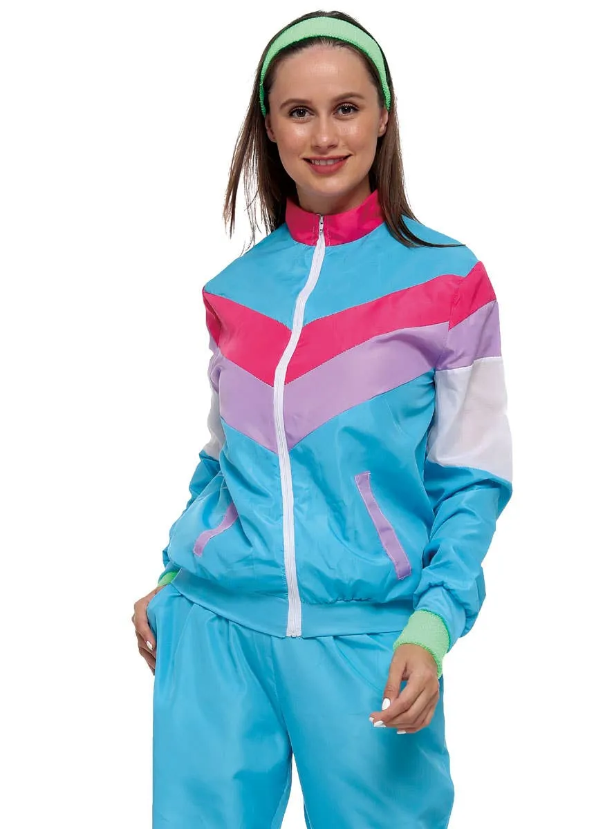 Bodacious Blue 1980s Womens Shell Suit Costume