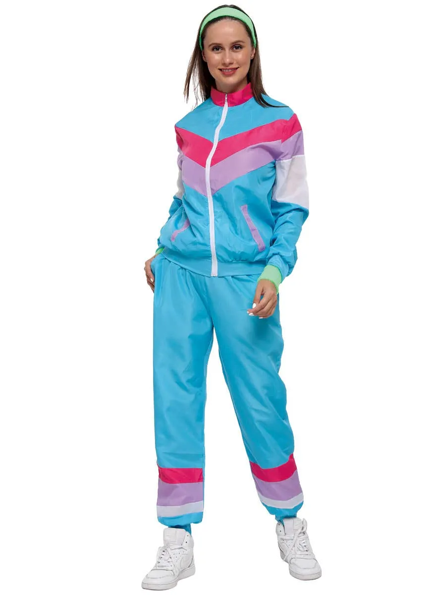 Bodacious Blue 1980s Womens Shell Suit Costume