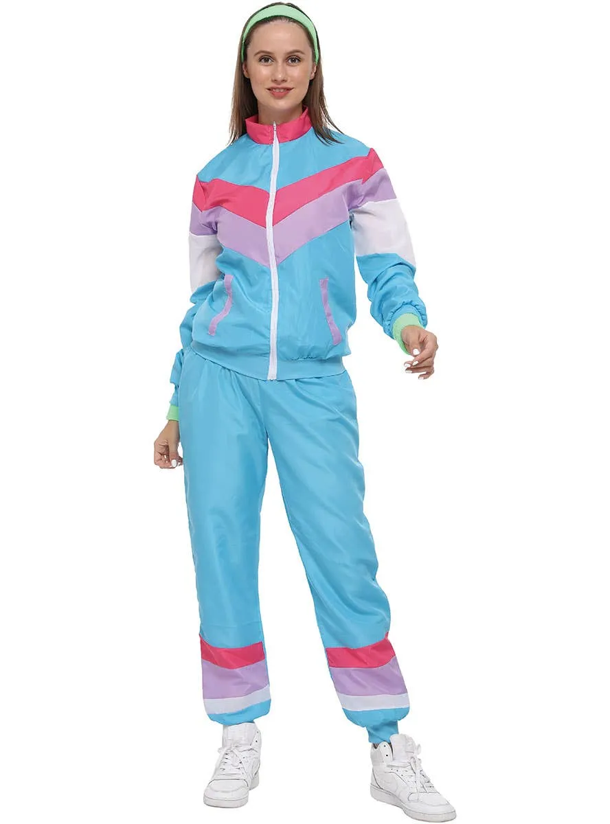 Bodacious Blue 1980s Womens Shell Suit Costume