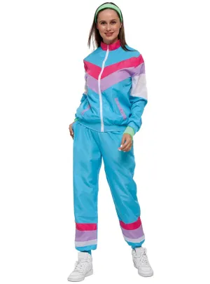 Bodacious Blue 1980s Womens Shell Suit Costume