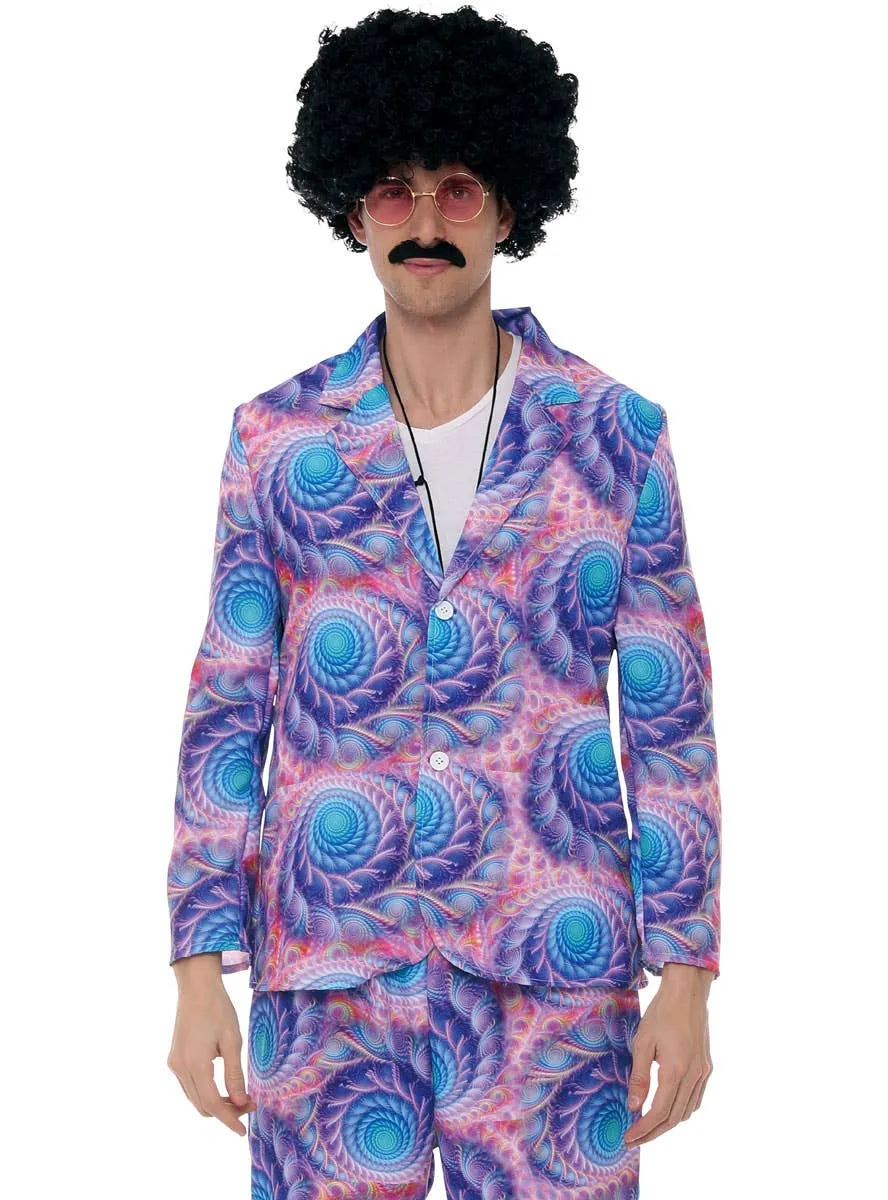 Boho Mens Purple 1970s Disco Suit Costume