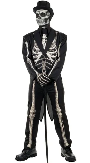 Bone Chillin' Mens Skeleton Suit Halloween Costume