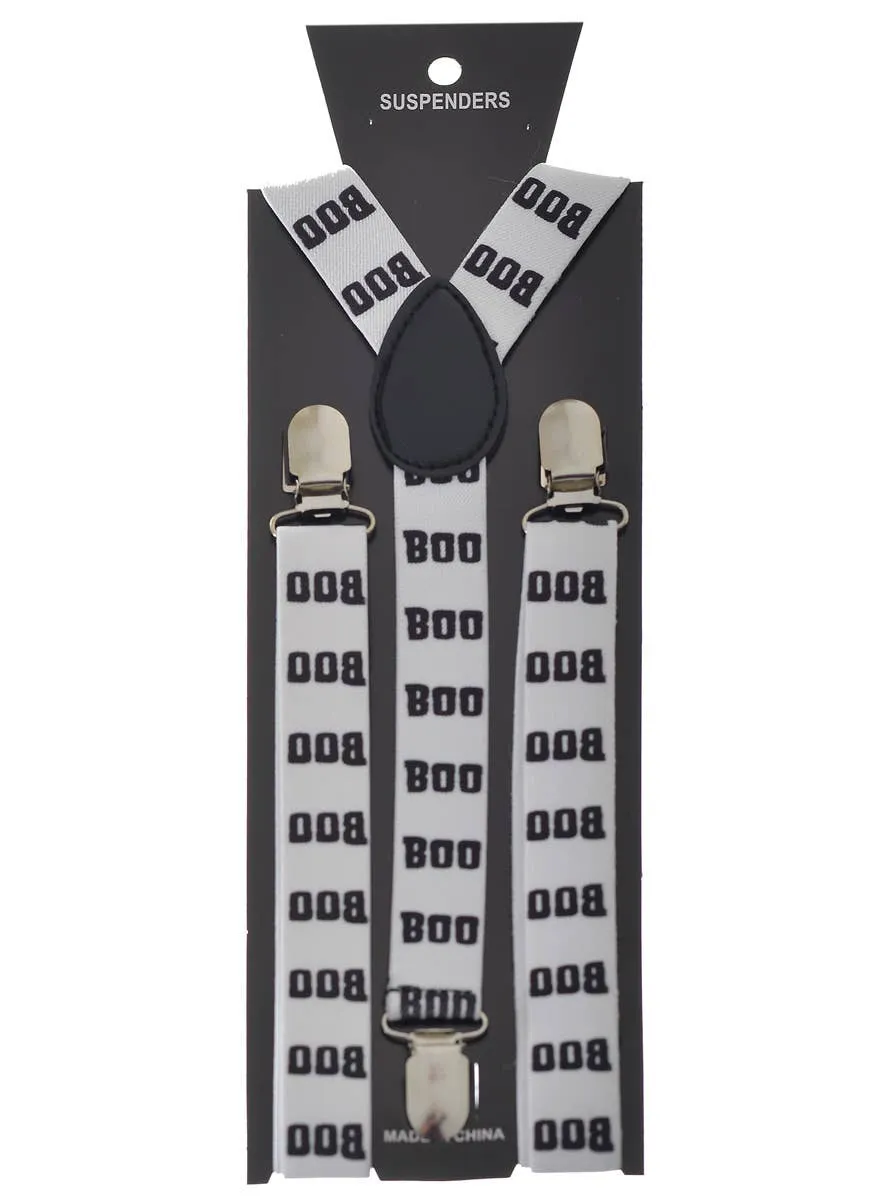 Boo Black and White Halloween Costume Braces