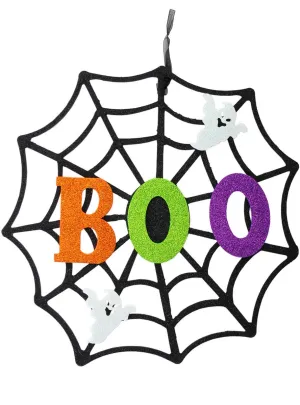 BOO Child Friendly Glitter Web Hanging Decoration