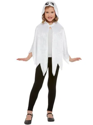Boo White Ghost Kids Halloween Costume Cape