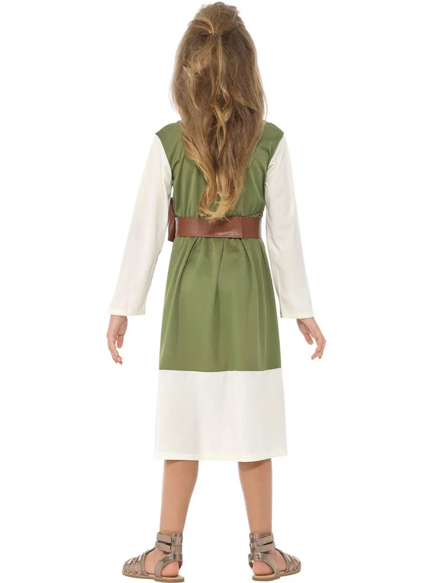 Boudicca Girls Medieval Warrior Dress Up Costume